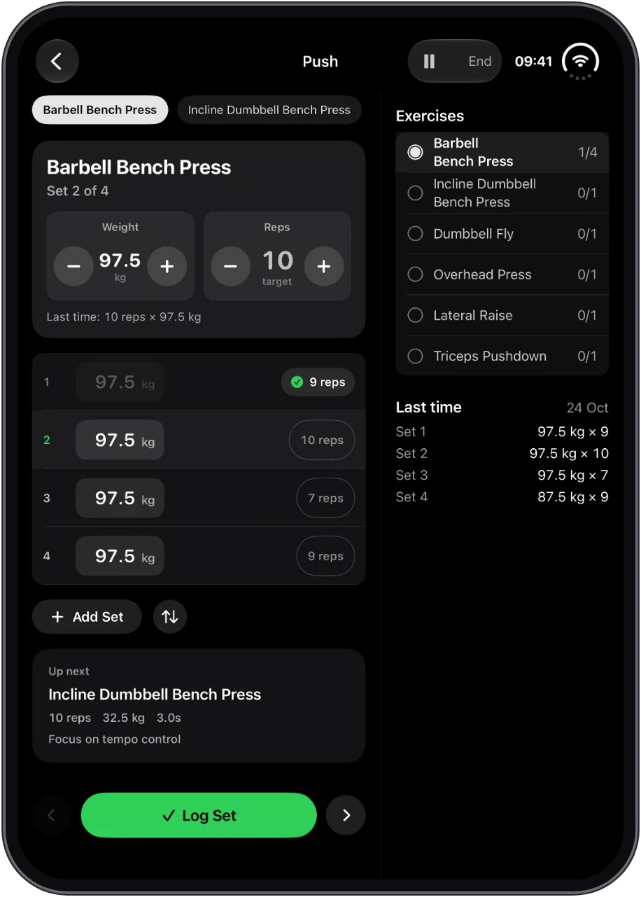 RepSense on iPhone Duo held open in portrait